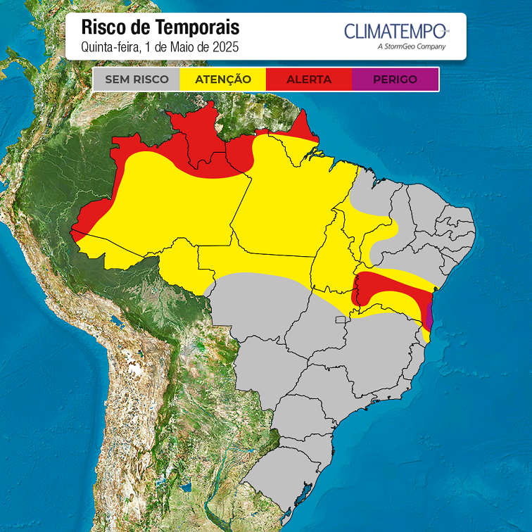Imagem da notícia Feriado de 1º de maio terá frio no Sul e chuva no Norte do Brasil