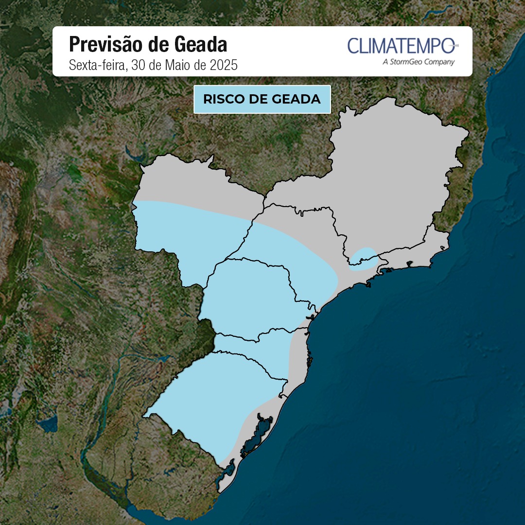 Ar polar derruba as temperaturas e condições para geada aumentam