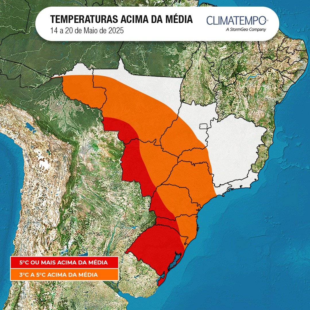 Imagem da notícia Centro-sul do Brasil enfrenta novo veranico em maio