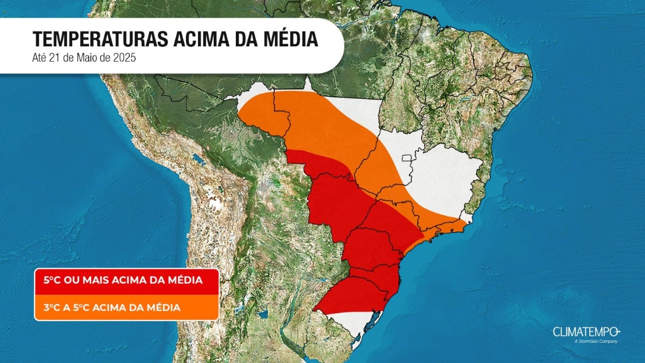 Figura 1- Mapa de veranico atualizado. Fonte: Climatempo.