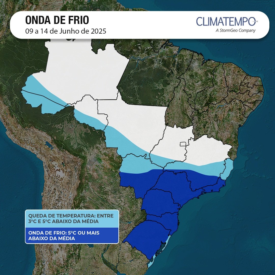 Imagem da notícia Com reforço de ar polar, onda de frio continua no Brasil