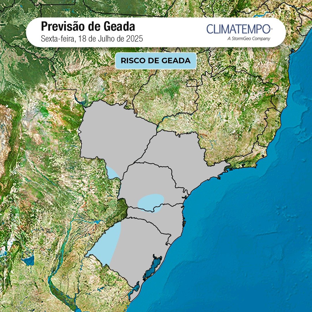 Ar polar começa a derrubar as temperaturas no Sul e em parte do Centro-Oeste