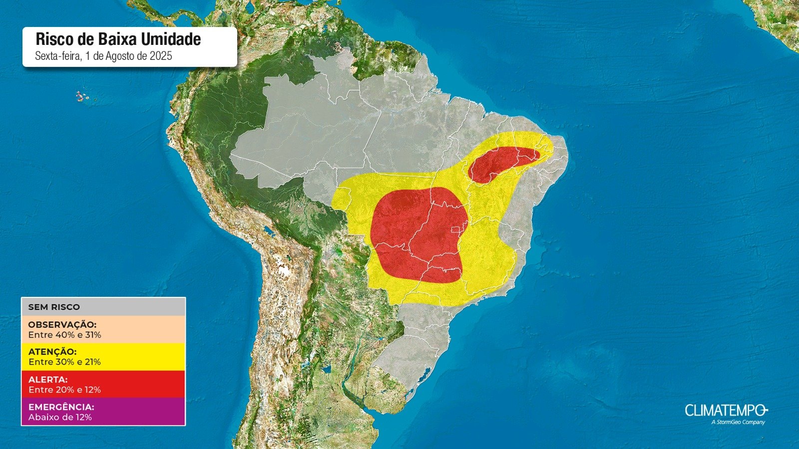 Imagem Calor e baixa umidade se intensificam no Centro do Brasil