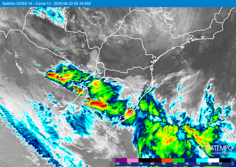 Imagem Temporais se espalham pelo Sul do Brasil no fim de semana