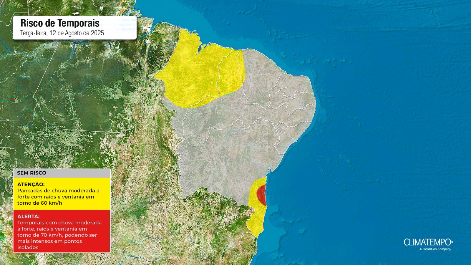 Imagem Frente fria traz chuva forte e temporais ao litoral da Bahia