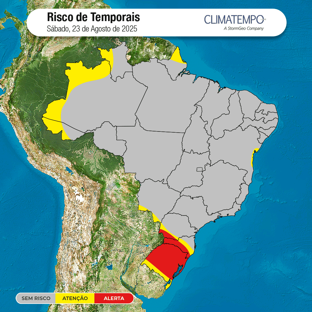 Temporais, sul, alerta, ventos fortes, chuva volumosa