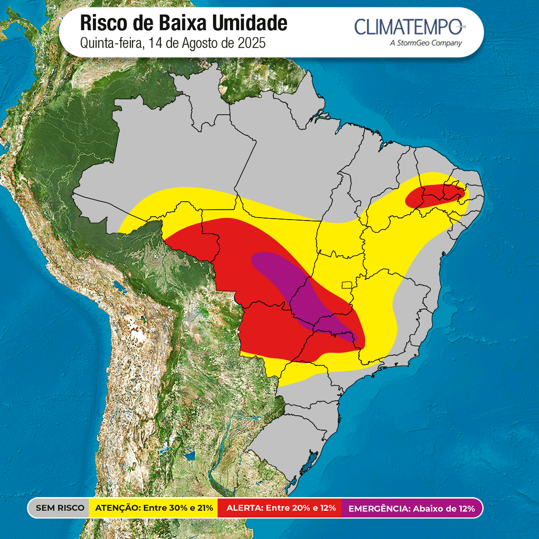 Brasil, umidade baixa, ar seco, alerta, qualidade do ar ruim