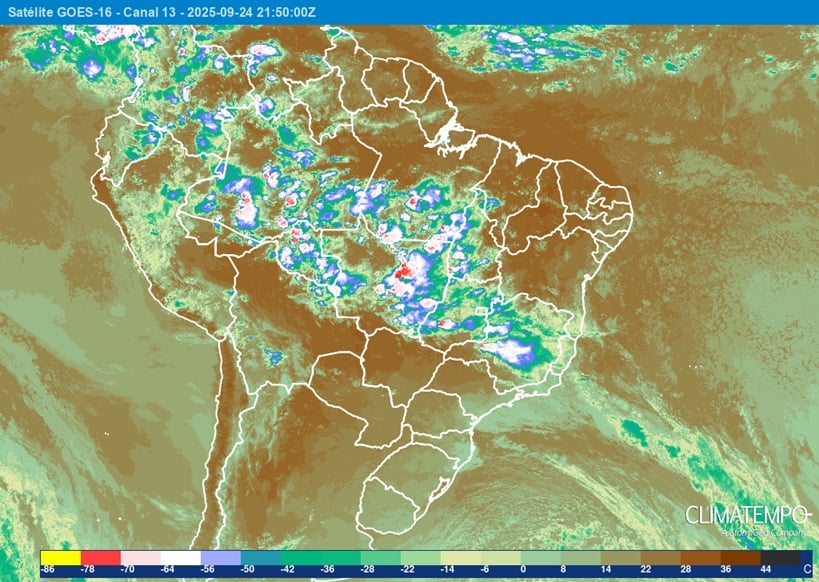 Imagem da notícia Frente fria encerra longa estiagem do inverno no centro-norte do Brasil