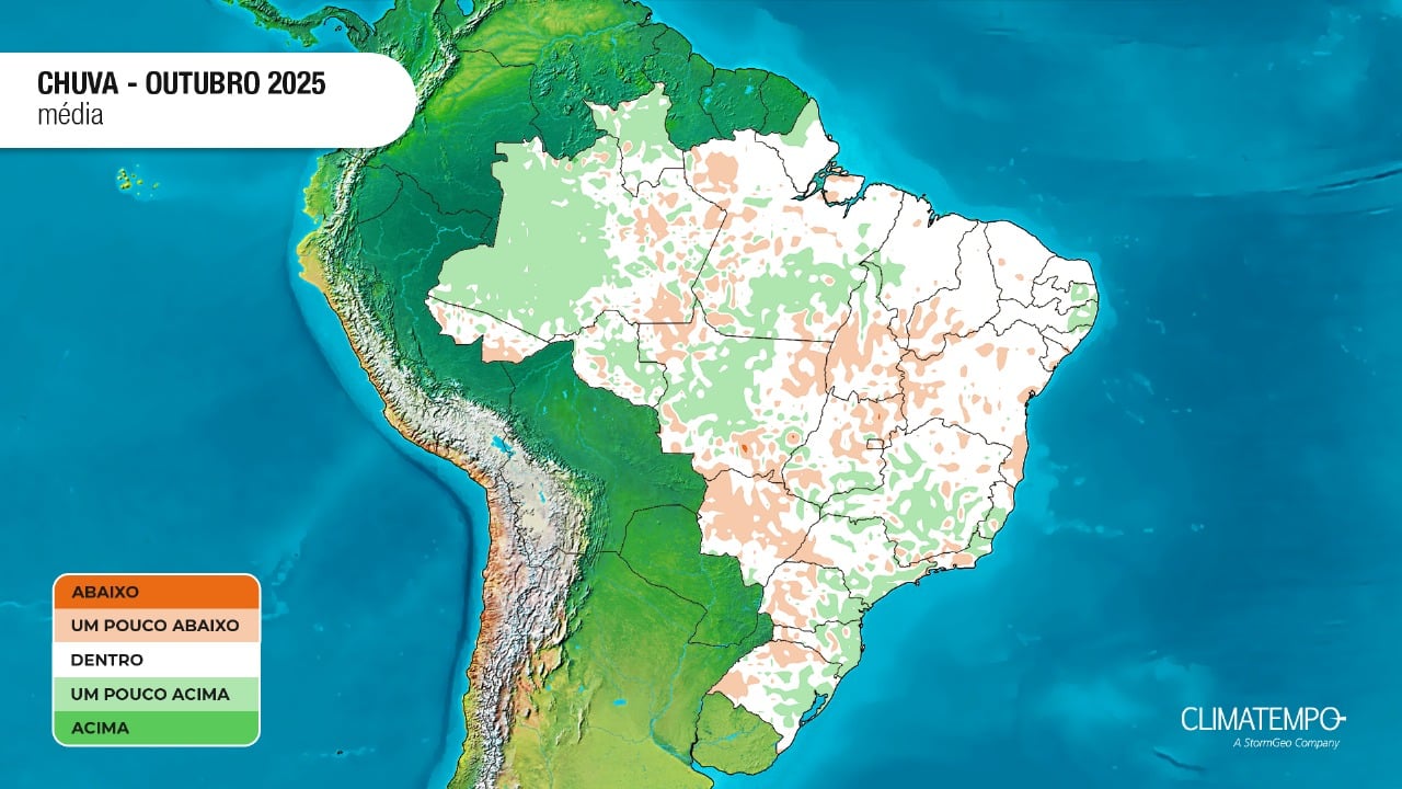Imagem da notícia Clima em outubro de 2025 no Brasil