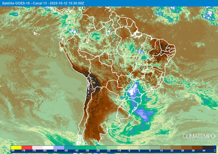 Imagem da notícia Chuva volumosa e ventos de quase 100 km/h no Sul do Brasil