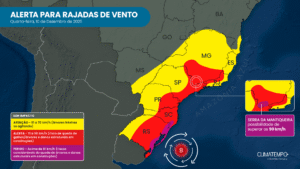 Rajadas de vento associadas ao ciclone deixam sul e sudeste em alerta até quinta (11)