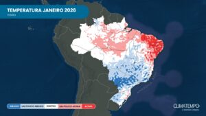 Mês será marcado por picos de calor em todo o país. Veranicos ou ondas de calor também podem ocorrer.