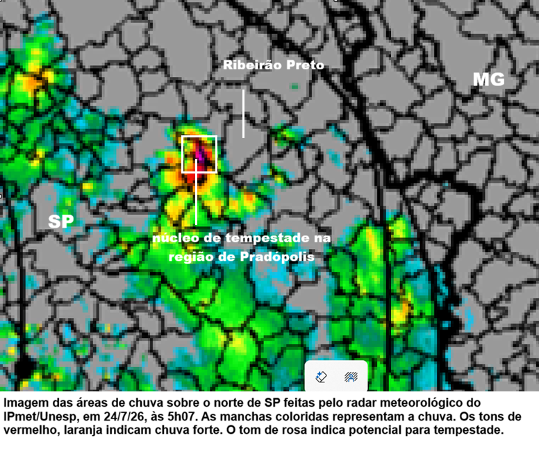 Rajadas de vento de quase 122 km/h no norte de SP