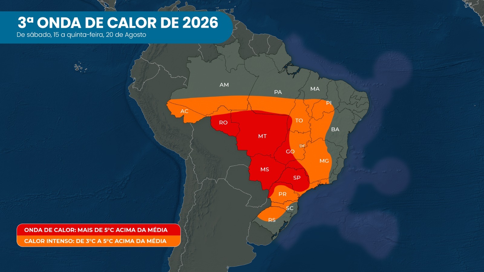 Nova onda de calor se espalha sobre o Brasil
