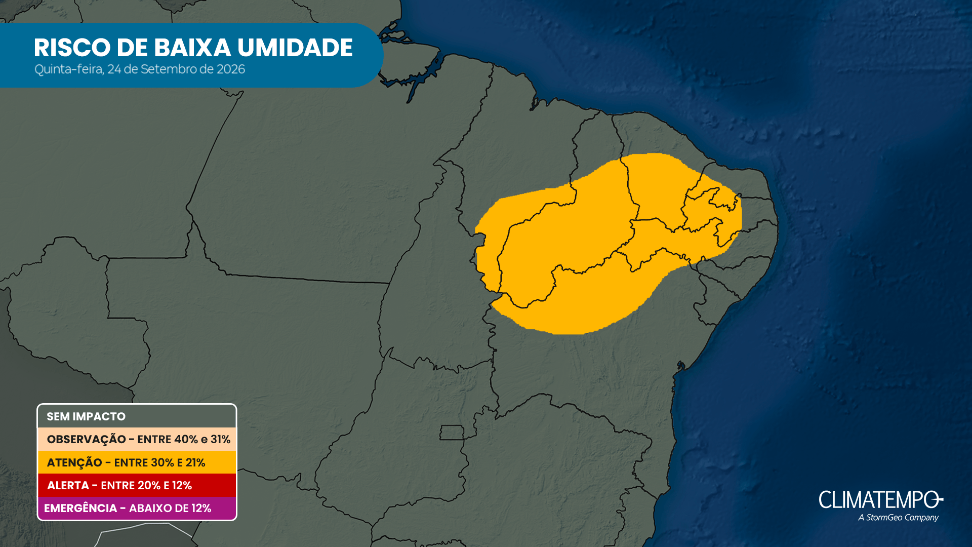 Alerta para queimadas continua no interior do Nordeste com calor e ar seco