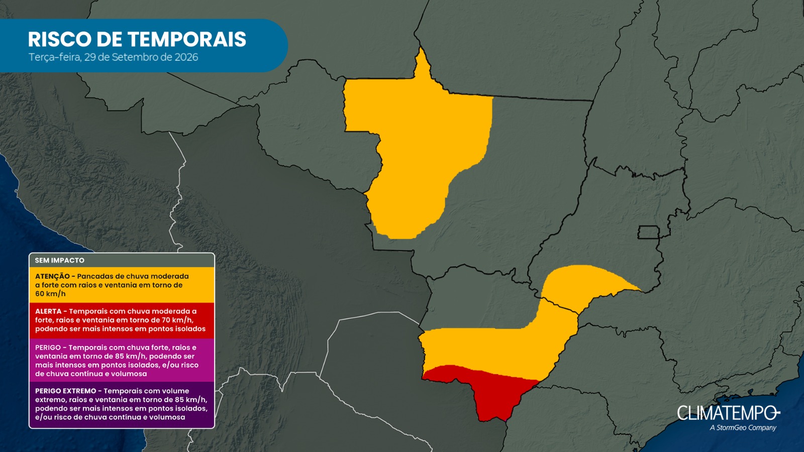 Temporais voltam a ganhar força em Mato Grosso do Sul