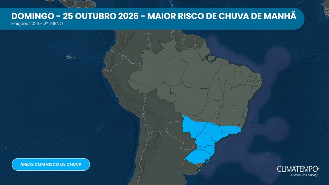 Eleições 2026, 2º turno: previsão do tempo para todo o Brasil