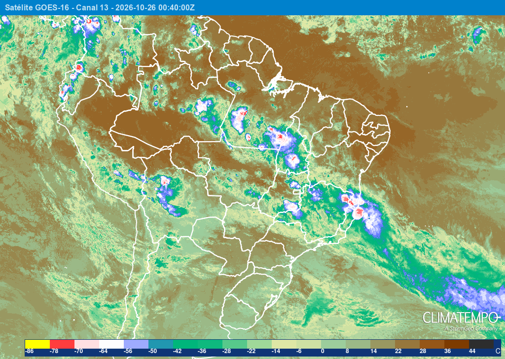 Frente fria leva chuva para o Nordeste na última semana de outubro de 2026